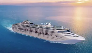 Peace boat on the ocean