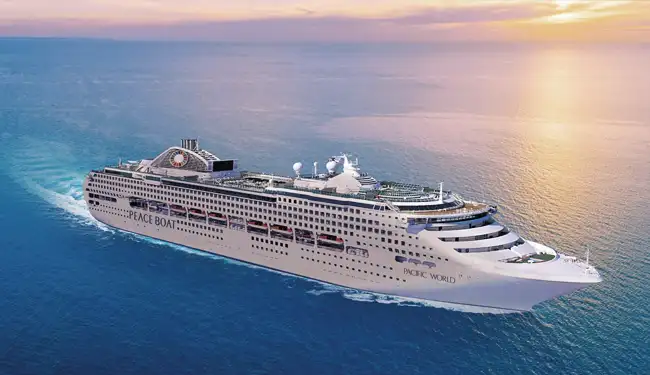 Peace boat on the ocean