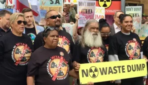 Barngarla community members outside court