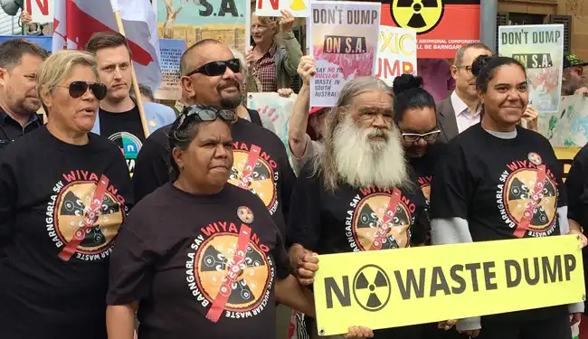 Barngarla community members outside court
