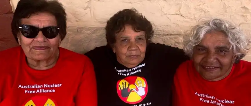 Sisters and Adnyamathanha Traditional Owners Vivianne McKenzie, Heather Stuart and Regina McKenzie, December 2019.