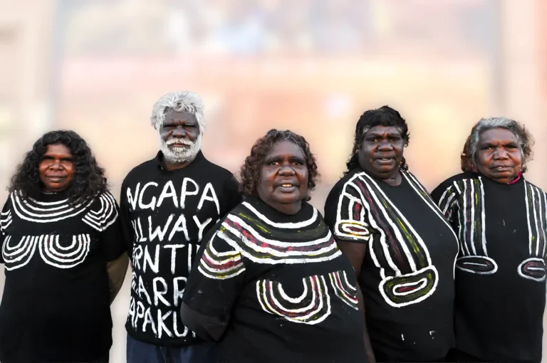 Muckaty traditional owners: Gladys Brown, Mr Lane, Jeannie Sambo, Dianne Stokes Nampin, Doris Kelly